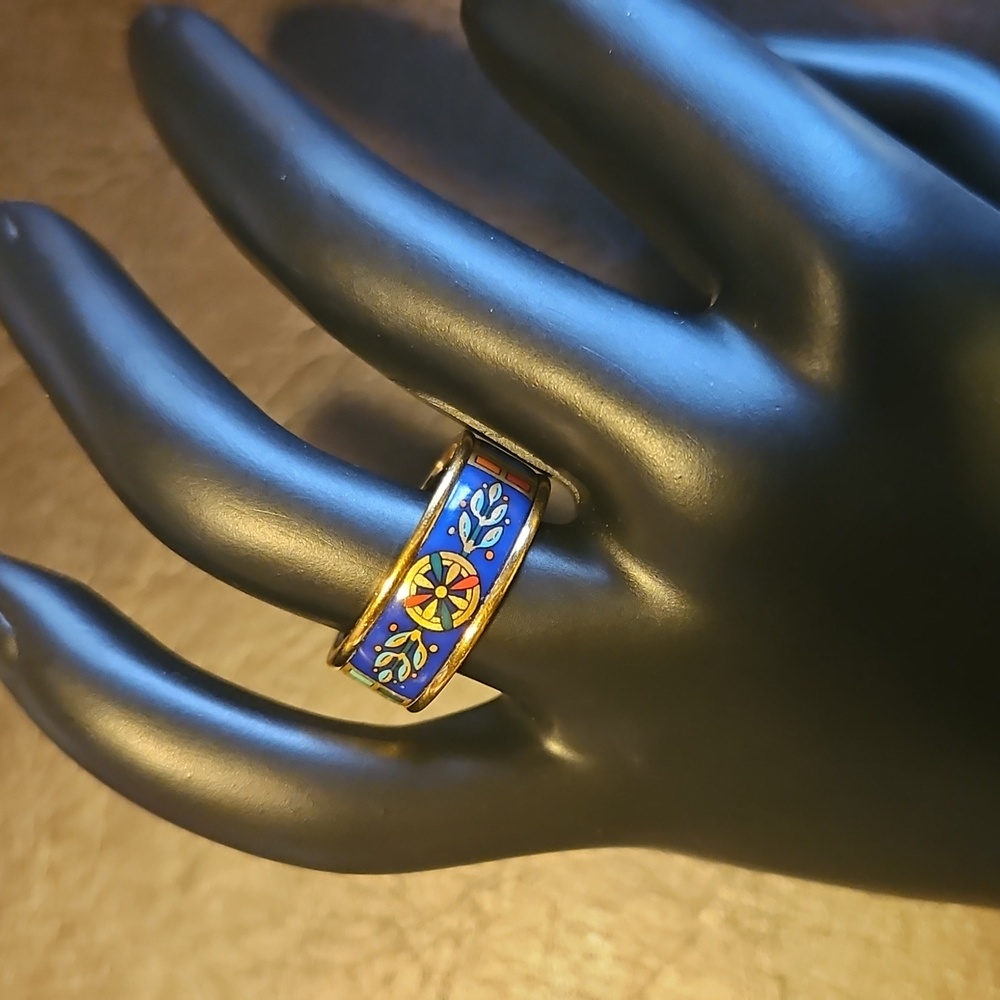 Set by M.Frey Wien Necklace, Ring and Earrings, Enamel Jewellery, Vintage - Picture 5 of 11